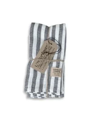 Serwetka MISTY Dark Grey - Paski 4szt