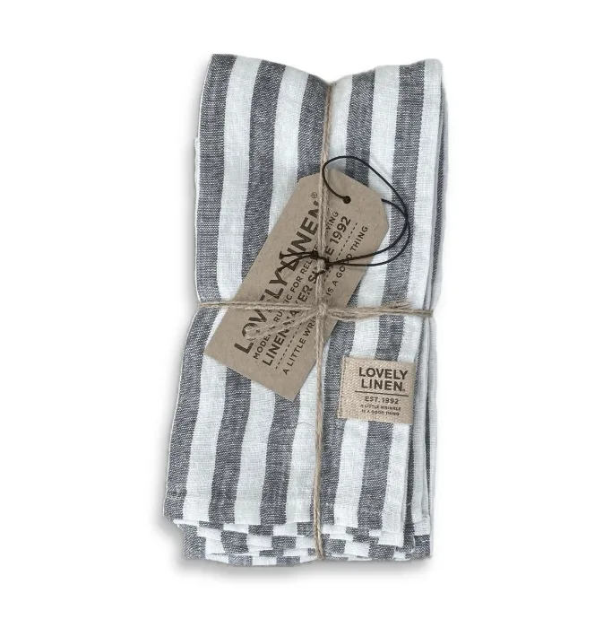 NL0697 Serwetka MISTY Dark Grey - Paski 4szt