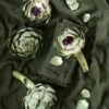 Aranżacja stołu z lnem Lovely Linen w kolorze Jeep Green