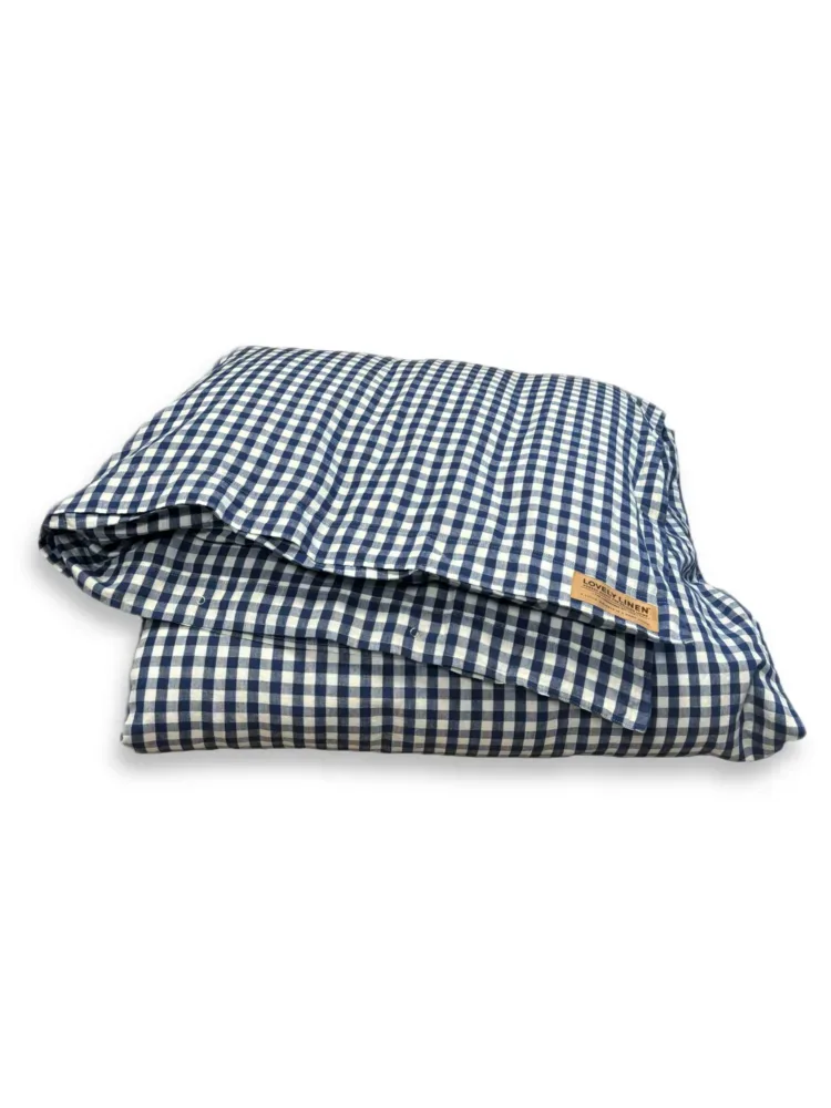1167.jpg Poszewka Na Kołdrę MISTY Denim Blue - Kratka