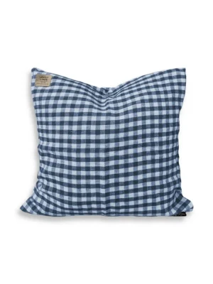 Dekoracyjna Poszewka Na Poduszkę MISTY Denim Blue - Kratka