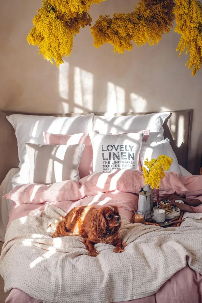 Koc Bawełniany LOVELY Off-White