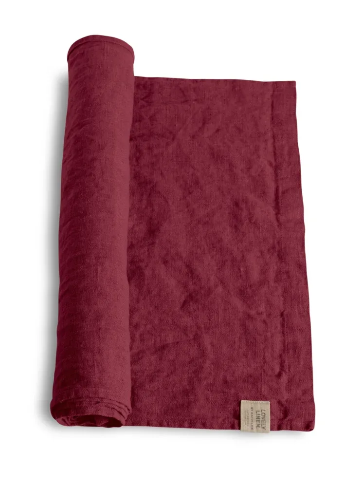 Bieżnik lniany LOVELY Cabernet – zdjęcie produktowe