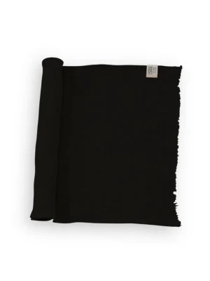 Czarny bieżnik lniany RUSTIC Black 45X150 Lovely Linen
