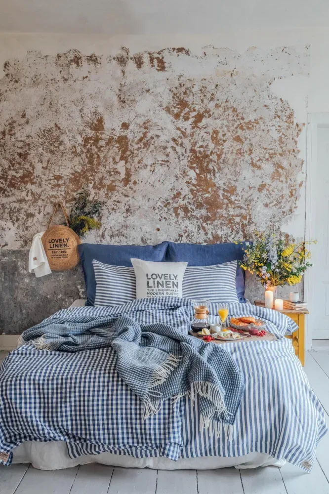 709.jpg Poszewka Na Kołdrę MISTY Denim Blue - Kratka