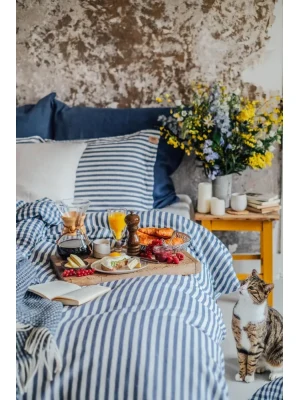 Poszewka Na Kołdrę MISTY Denim Blue - Paski