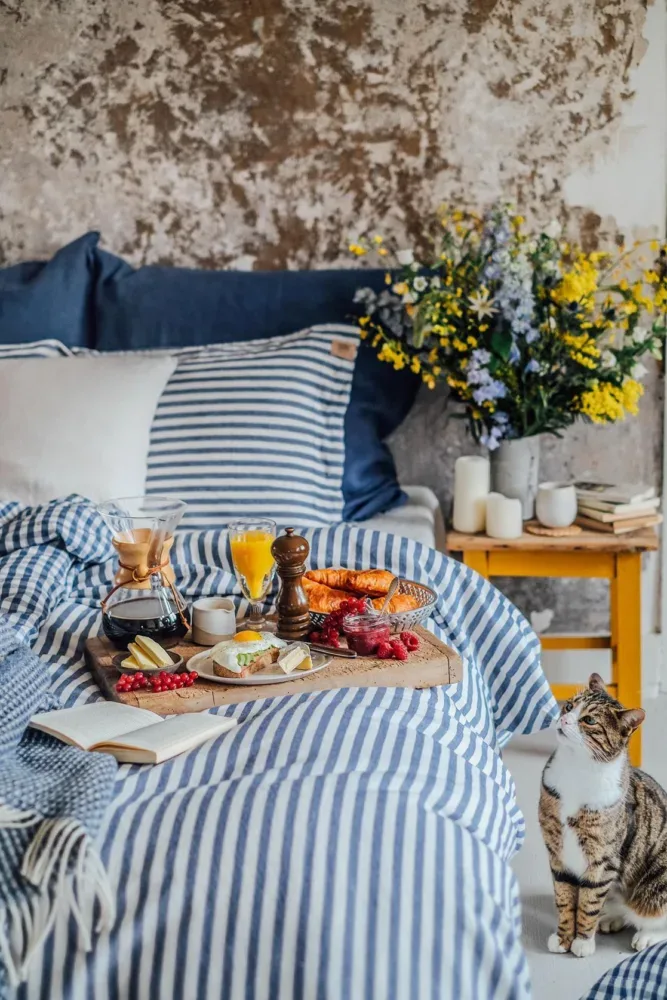 714.jpg Poszewka Na Kołdrę MISTY Denim Blue - Paski