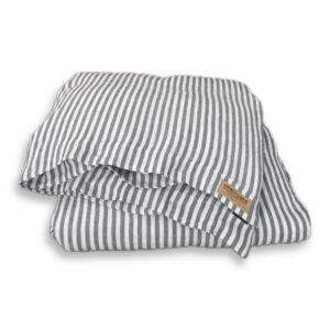 Poszewka na kołdrę Misty - Dark Grey - Paski, 135x200