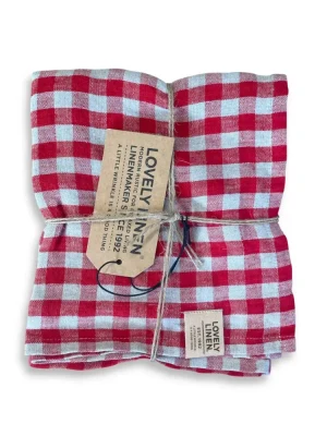 Bieżnik lniany MISTY Real Red - Kratka 35X90 – zdjęcie produktowe