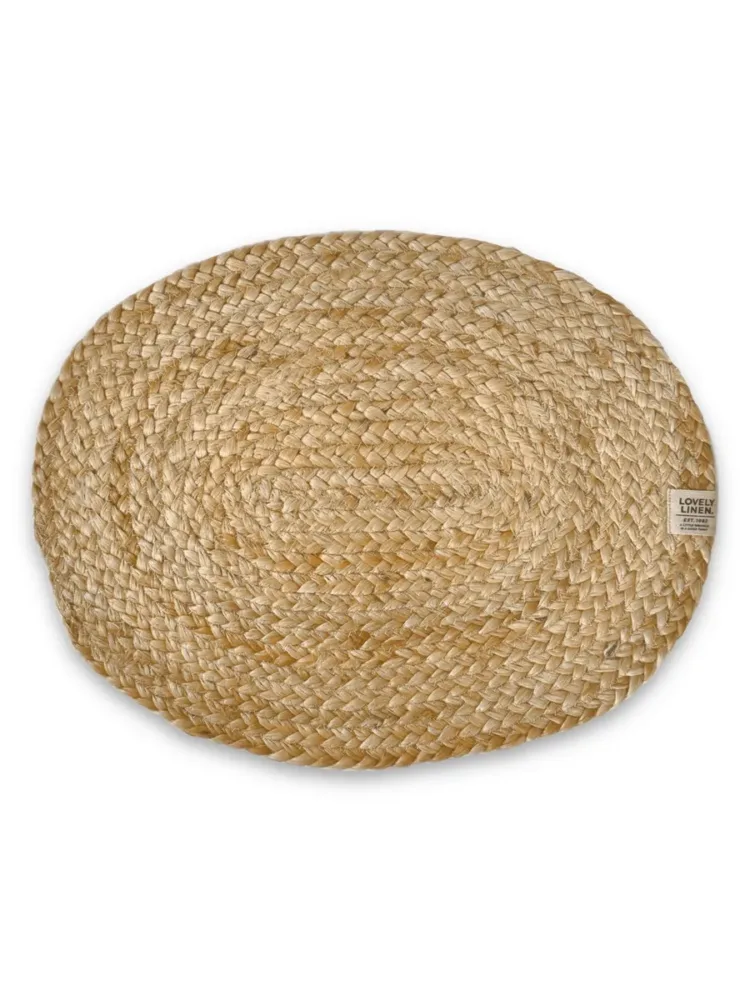 Owalna podkładka Breezy Natural Beige 35 × 45 cm z naturalnej juty