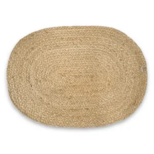 Owalna mata Breezy Natural Beige 60 × 80 cm z naturalnej juty