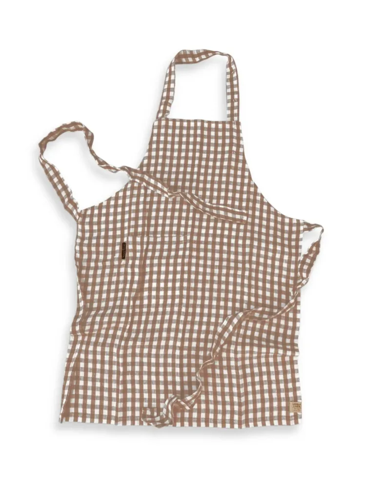 Fartuch MISTY Almond – Kratka – zdjęcie produktowe Fartuch MISTY Almond w kratkę – zdjęcie produktowe
