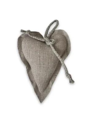 Lniane serce dekoracyjne Natural Beige 10 × 12 cm